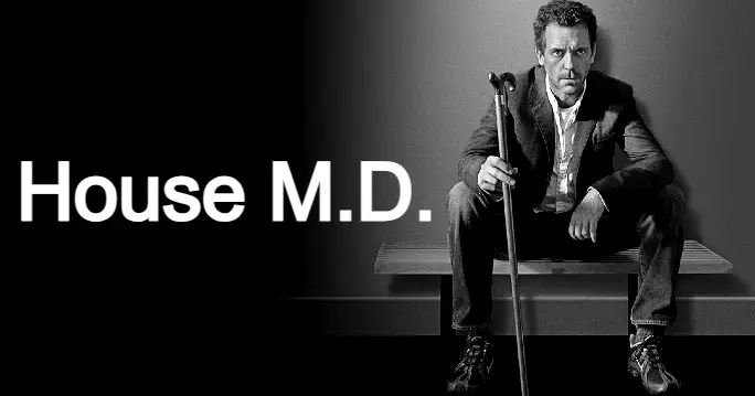 Image of the TV show "House M.D." with Gregory House MD, the main character, in the foreground.