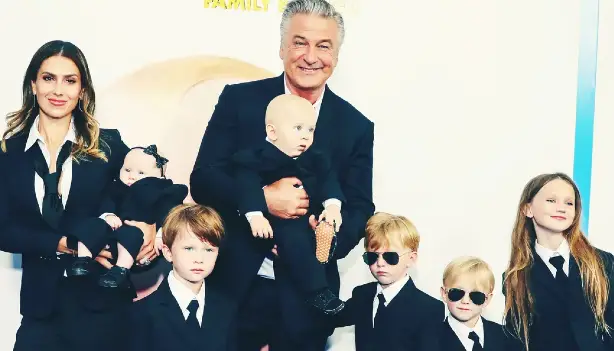 Alec Baldwin's family all dressed in black suits on the red carpet for boss baby Net worth explained 