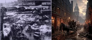 The deadly 1814 brewery flood incident in a bustling 19th century slum